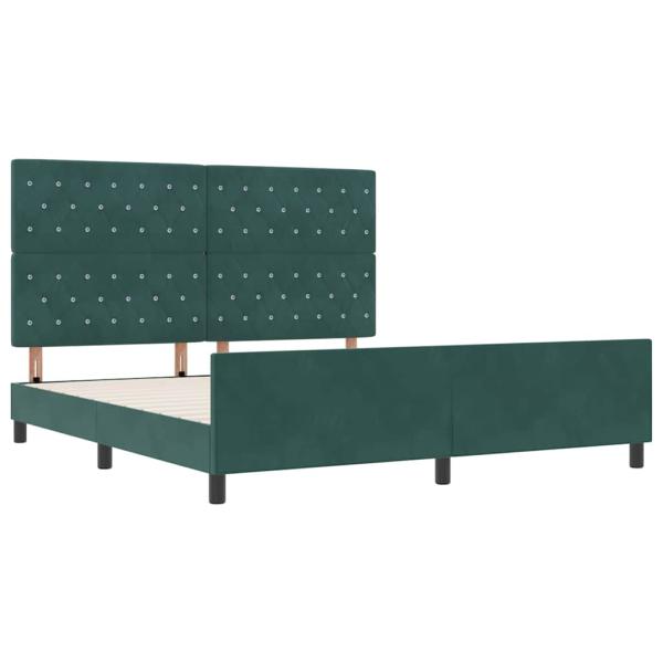 Boxspringbett mit Kopfteil Dunkelgrün 180 x 200 cm Samt