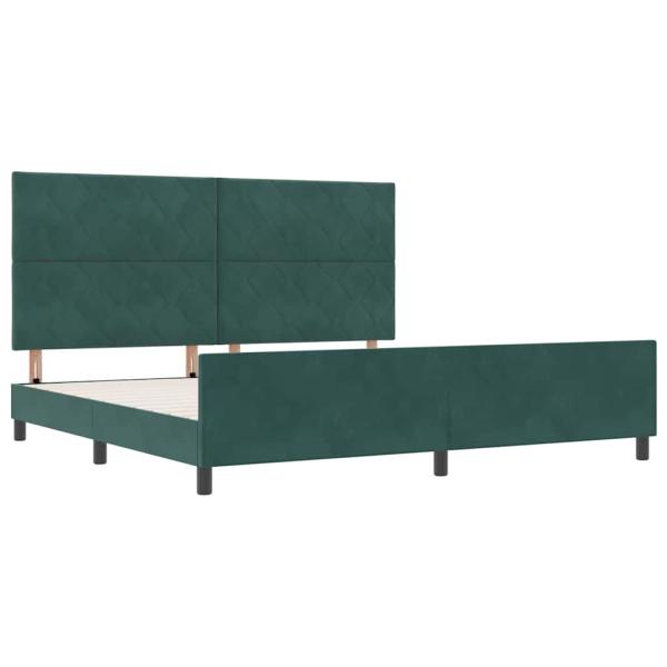 Boxspringbett mit Kopfteil Dunkelgrün 200 x 200 cm Samt