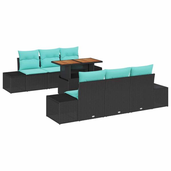 Garten Essgruppe 7 stk. 6-Sitzanzahl Schwarz und Teal