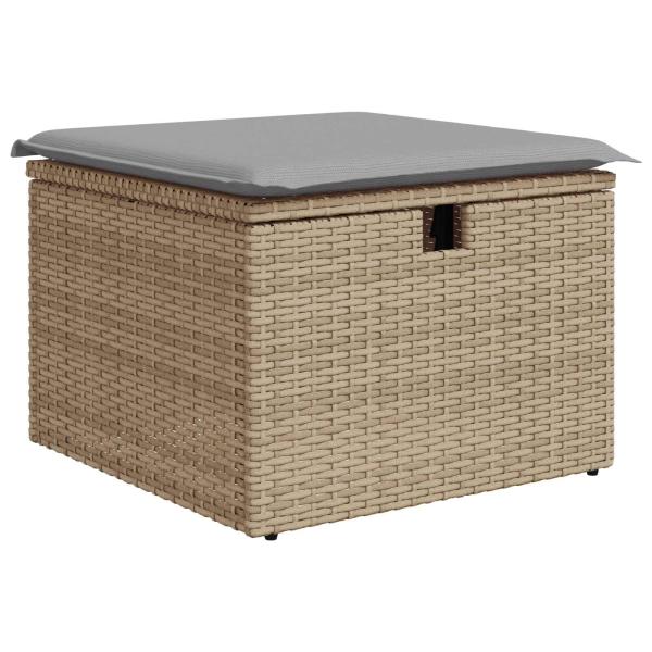 Sofa Set 5 stk. Beige und Hellgrau Poly-Rattan