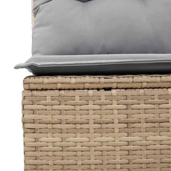 Sofa Set 5 stk. Beige und Hellgrau Poly-Rattan