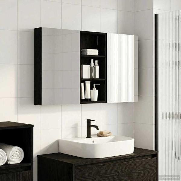 Badezimmerschrank-Set 3 stk. 110 x 10,5 x 60,5 cm Holzwerkstoff