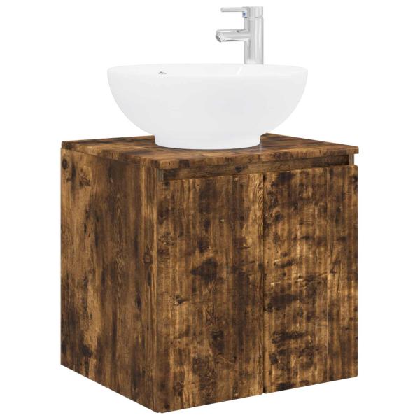 Badezimmerschrank-Set 4 stk. Geräucherte Eiche Holzwerkstoff