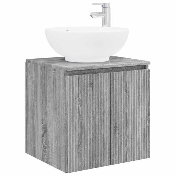 Badezimmerschrank-Set 4 stk. Grau Sonoma Holzwerkstoff