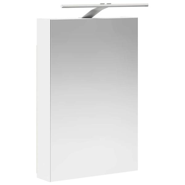 Badezimmermöbel-Set 5 stk. Weiß Ingenieurholz und Glas