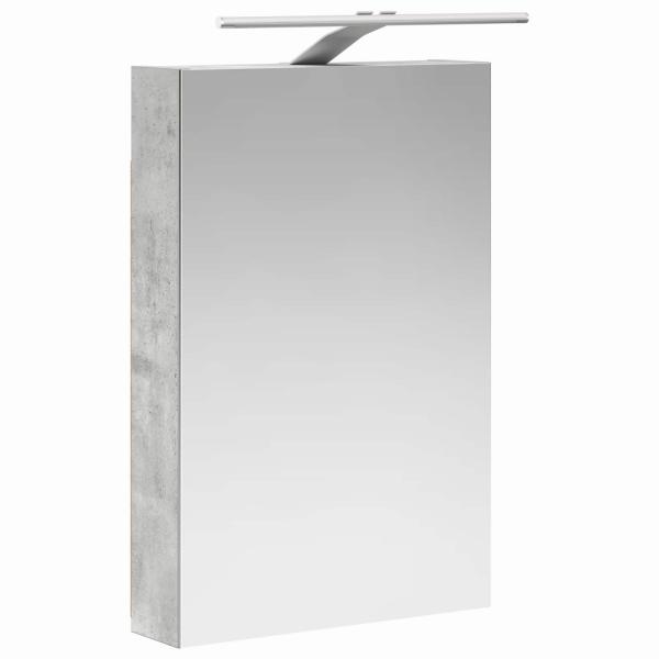 Badezimmermöbel-Set 5 stk. Betongrau Ingenieurholz und Glas