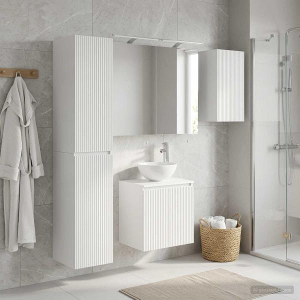 ARDEBO.de - Badezimmerschrank-Set 5 stk. Weiß Holzwerkstoff