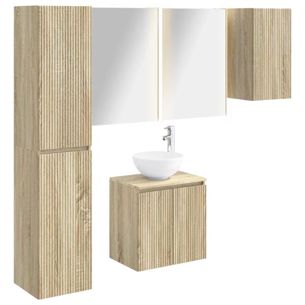 Badezimmerschrank-Set 5 stk. Sonoma-Eiche Holzwerkstoff