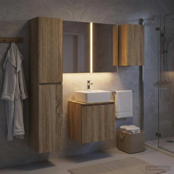 ARDEBO.de - Badezimmerschrank-Set 5 stk. Sonoma-Eiche Holzwerkstoff