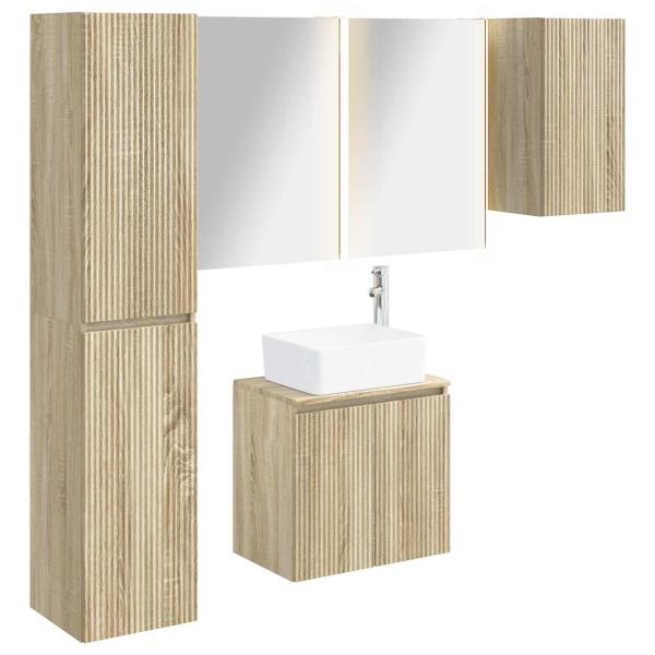 Badezimmerschrank-Set 5 stk. Sonoma-Eiche Holzwerkstoff