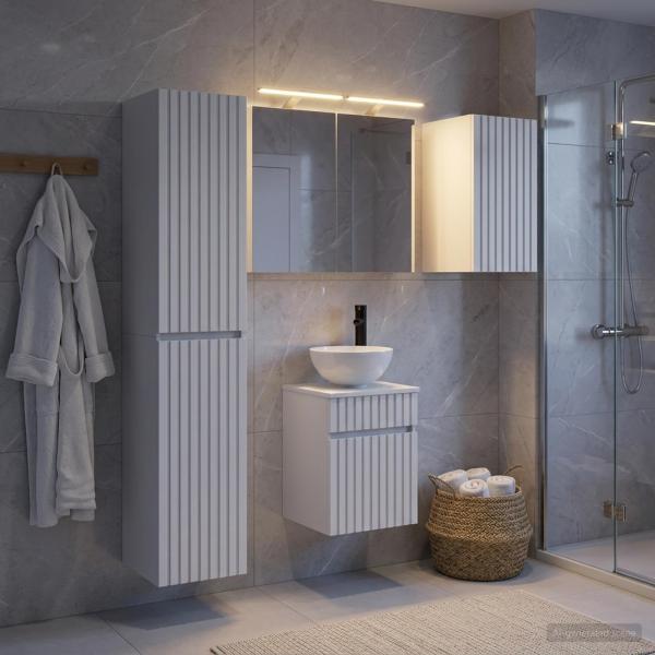 ARDEBO.de - Badezimmerschrank-Set 5 stk. Weiß Holzwerkstoff