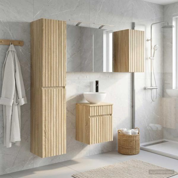 Badezimmerschrank-Set 5 stk. Sonoma-Eiche Holzwerkstoff