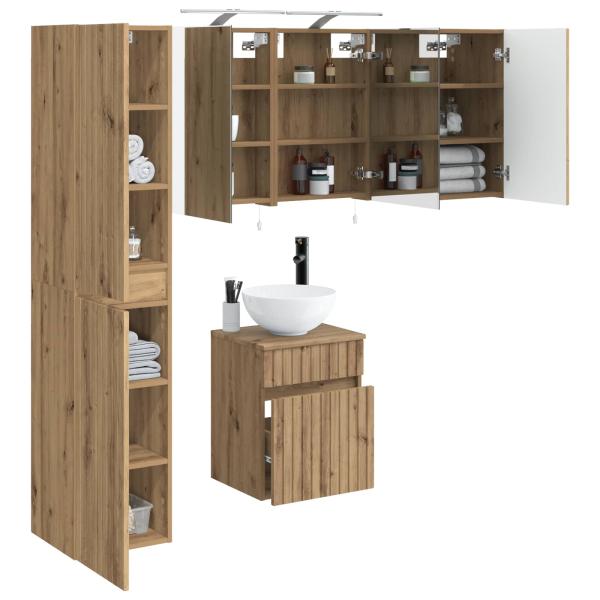Badezimmerschrank-Set 5 stk. Artisan-Eiche Holzwerkstoff