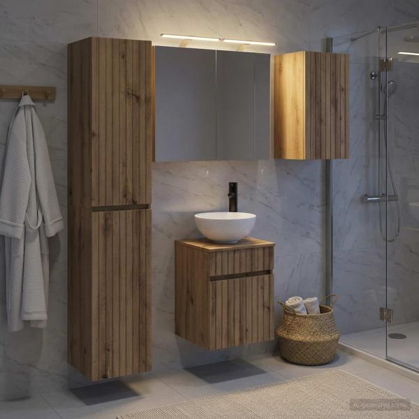 Badezimmerschrank-Set 5 stk. Artisan-Eiche Holzwerkstoff