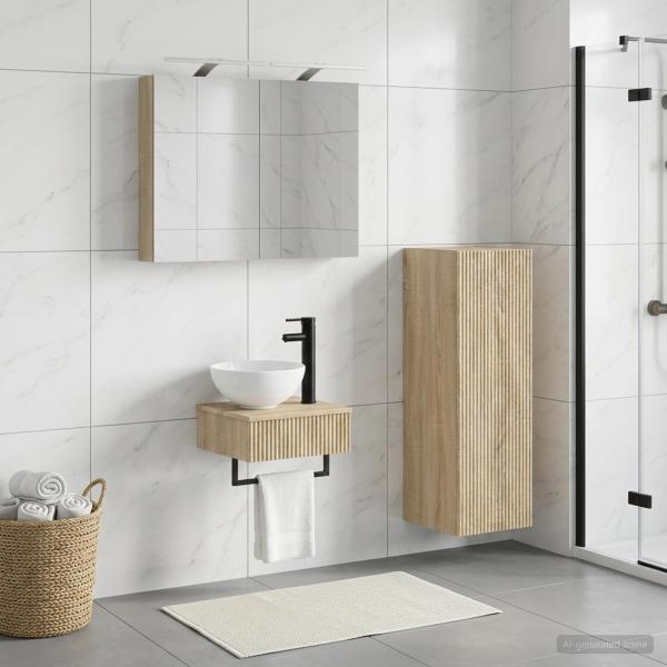 ARDEBO.de - Badezimmerschrank-Set 4 stk. Sonoma-Eiche Holzwerkstoff