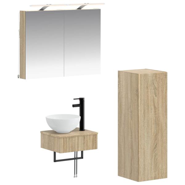 Badezimmerschrank-Set 4 stk. Sonoma-Eiche Holzwerkstoff