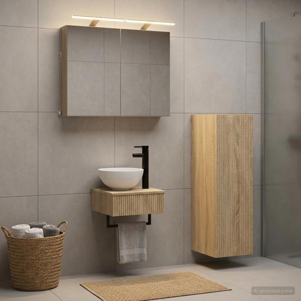Badezimmerschrank-Set 4 stk. Sonoma-Eiche Holzwerkstoff