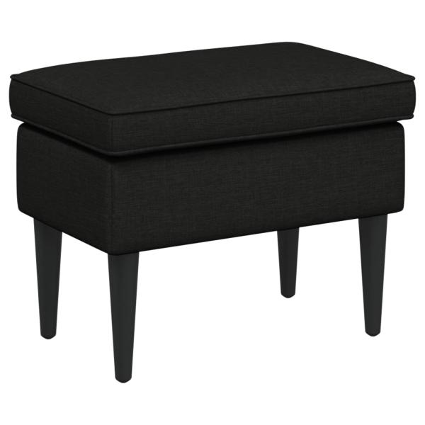 Sessel mit Fußhocker 2 stk. Schwarz Stoff