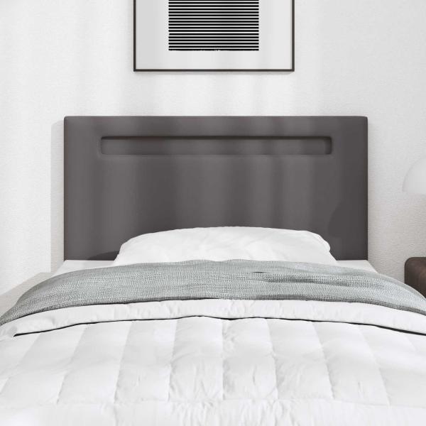 ARDEBO.de - LED Kopfteil Grau 100 cm Kunstleder
