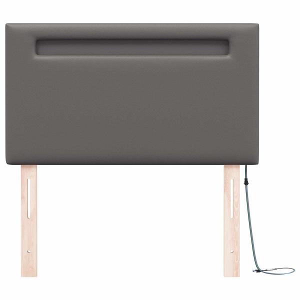 LED Kopfteil Grau 100 cm Kunstleder