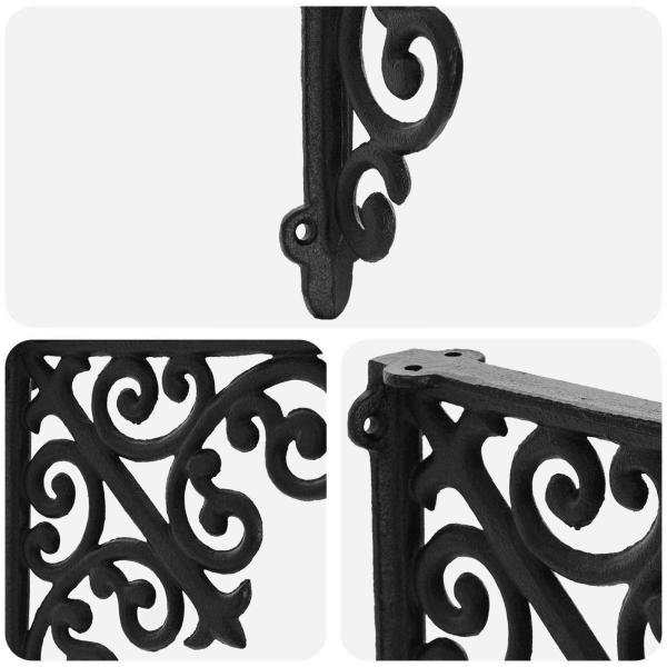 Wandregalhalterungen 2 stk. Schwarz 24 x 24 x 3,5 cm Stahl