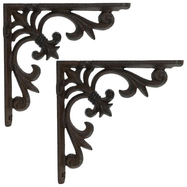 Wandregalhalterungen 2 stk. Antikbraun 21.5 x 21.5 x 3.5 cm