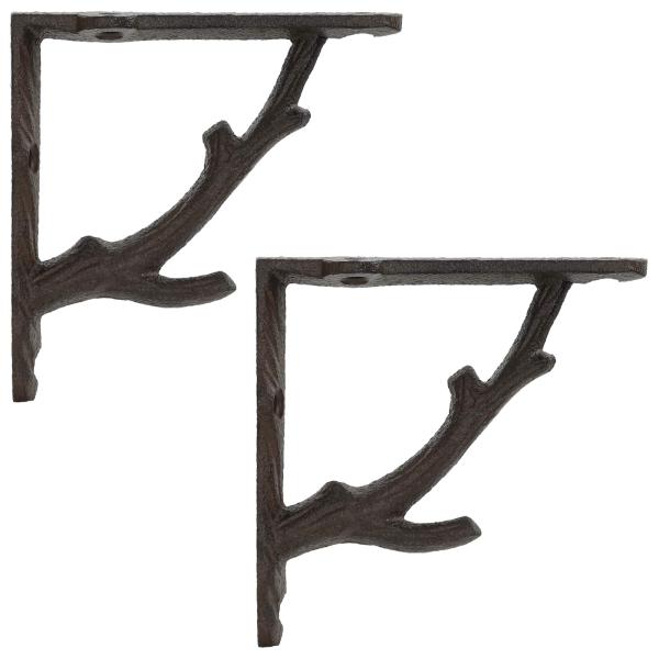 Wandregalhalterungen 2 stk. Antikbraun 21.5 x 21.5 x 3.5 cm