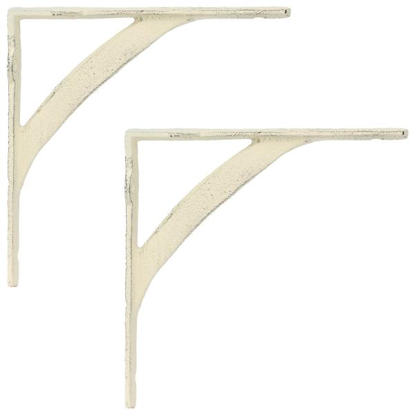 Wandregalhalterungen 2 stk. Antik Weiß 14,5 x 14,5 x 3,5 cm