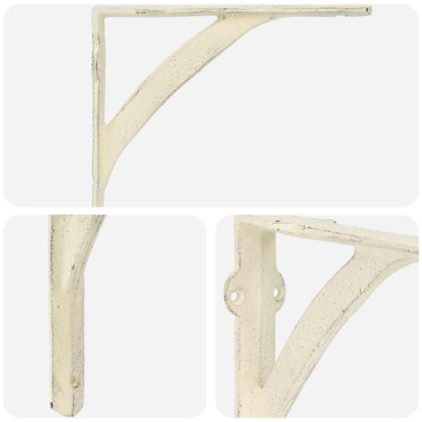 Wandregalhalterungen 12 stk. Antik Weiß 21 x 21 x 3.5 cm Stahl