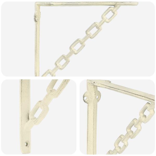 Wandregalhalterungen 2 stk. Antik Weiß 21 x 21 x 3.5 cm Stahl