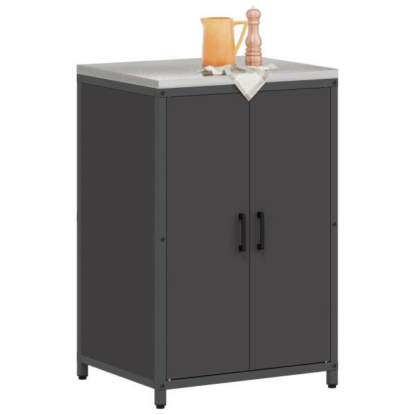 Küchenaufbewahrungsschrank HATTEM Schwarz 60 x 50 x 92 cm Stahl