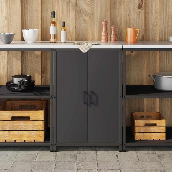 Küchenaufbewahrungsschrank HATTEM Schwarz 60 x 50 x 92 cm Stahl