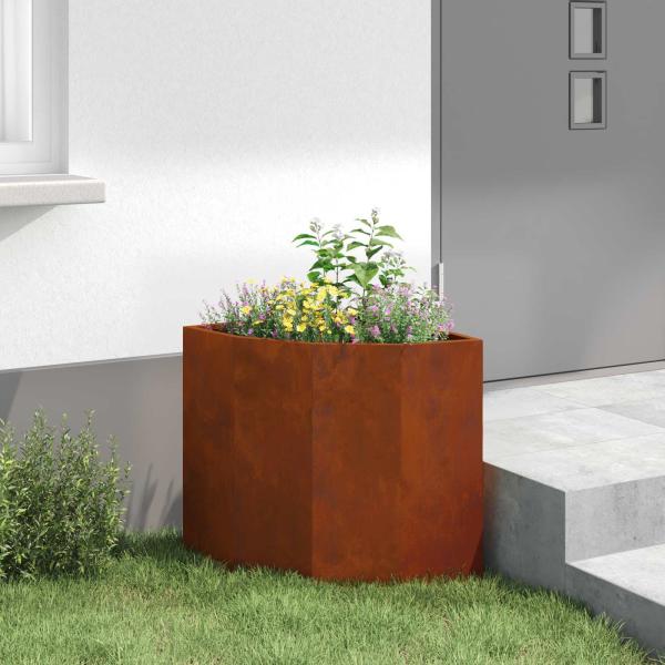 Eckpflanzer Rostoptik 45 x 45 x 50 cm Wetterfeststahl