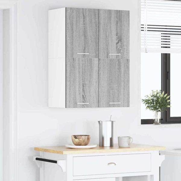 Hängeschrank Grau Sonoma und Weiß 60 x 31 x 40 cm Holzwerkstoff