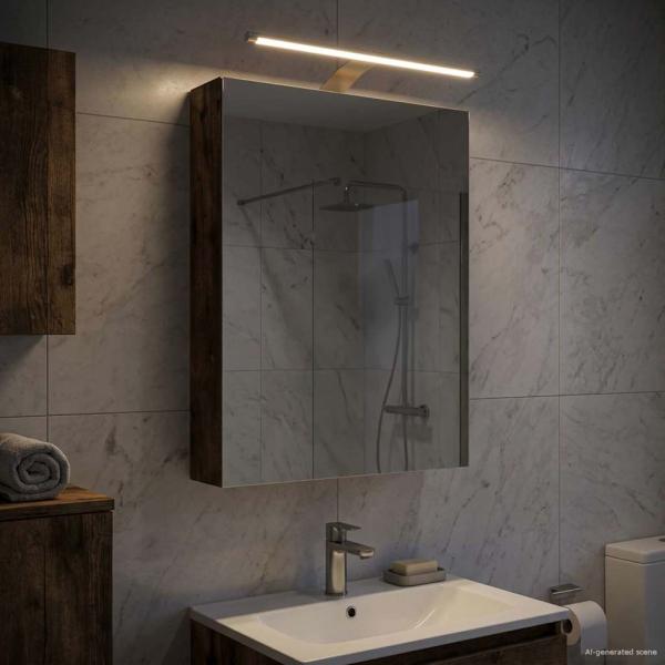 ARDEBO.de - Badezimmerspiegelschrank Geräucherte Eiche 40 x 10,5 x 60,5 cm