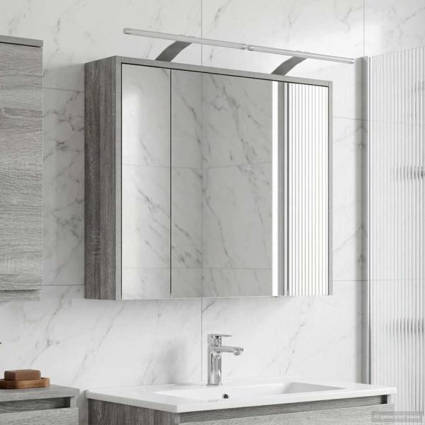 ARDEBO.de - Badezimmerspiegelschrank Sonoma-Grau 73,5 x 16 x 62,5 cm