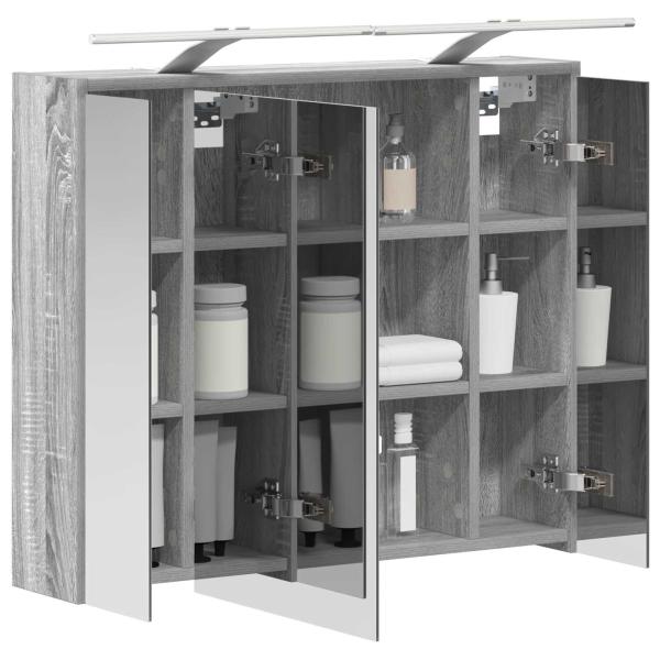 Badezimmerspiegelschrank Sonoma-Grau 73,5 x 16 x 62,5 cm