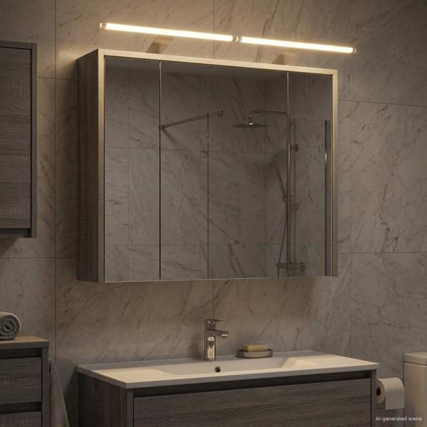 Badezimmerspiegelschrank Sonoma-Grau 73,5 x 16 x 62,5 cm