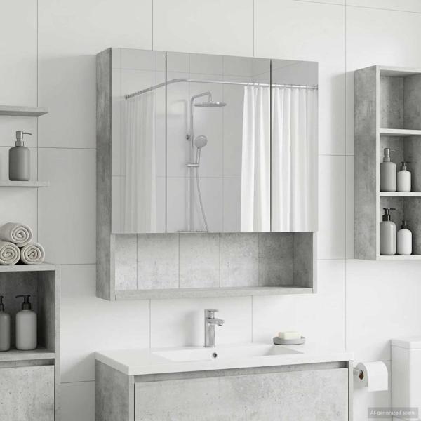 Badezimmerspiegelschrank Betongrau 60 x 14,5 x 70 cm