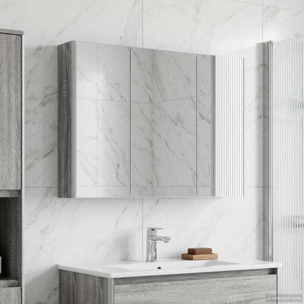 ARDEBO.de - Badezimmerspiegelschrank Graues Sonoma 103,5 x 15,5 x 70 cm