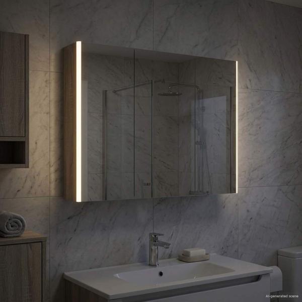 Badezimmerspiegelschrank Graues Sonoma 103,5 x 15,5 x 70 cm
