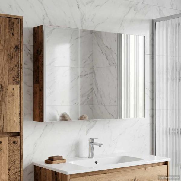 ARDEBO.de - Badezimmerspiegelschrank Altholz 103,5 x 15,5 x 70 cm