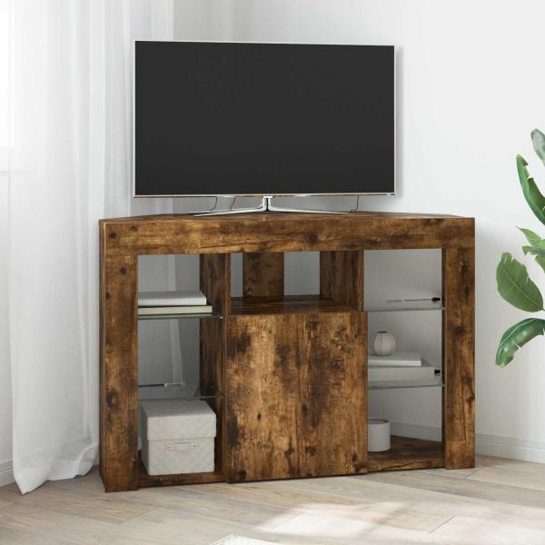 ARDEBO.de - Eck-LED-TV-Schrank 100x40x68cm Geräucherte Eiche Holzwerkstoff