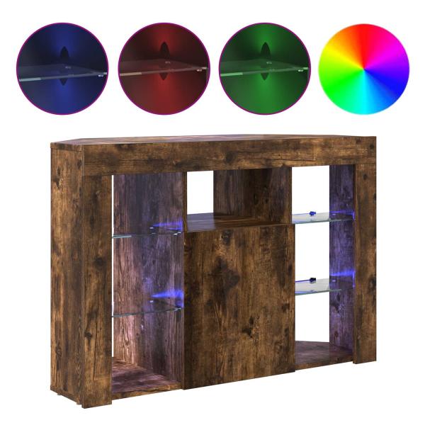 Eck-LED-TV-Schrank 100x40x68cm Geräucherte Eiche Holzwerkstoff