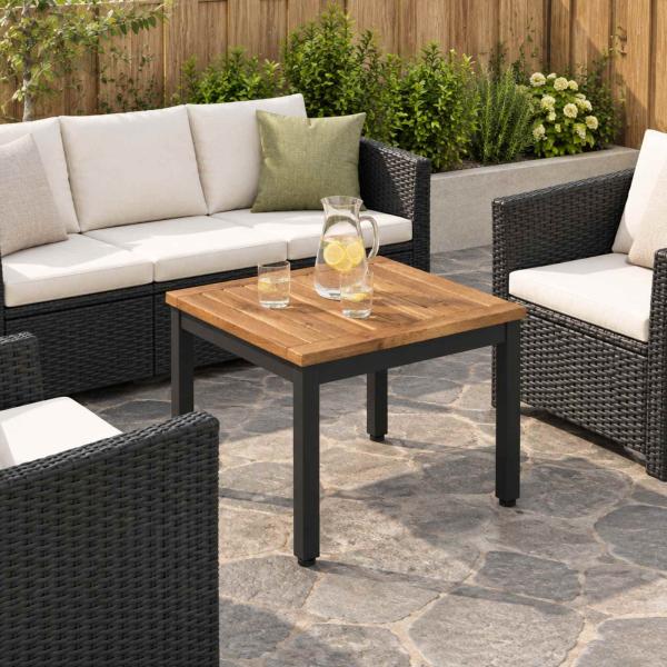 ARDEBO.de - Couchtisch Natürlich und Schwarz 40 x 40,5 x 36 cm