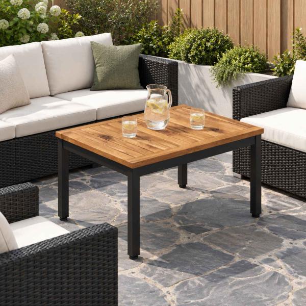 ARDEBO.de - Couchtisch Natürlich und Schwarz 49 x 60,5 x 36 cm