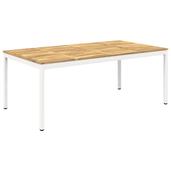 Gartentisch Weiß 196 x 100,5 x 75 cm Massivholz Akazie