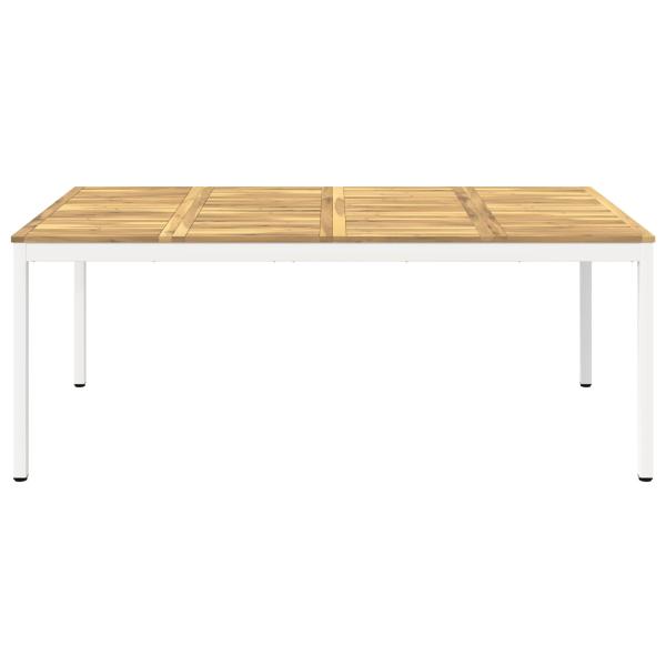 Gartentisch Weiß 196 x 100,5 x 75 cm Massivholz Akazie