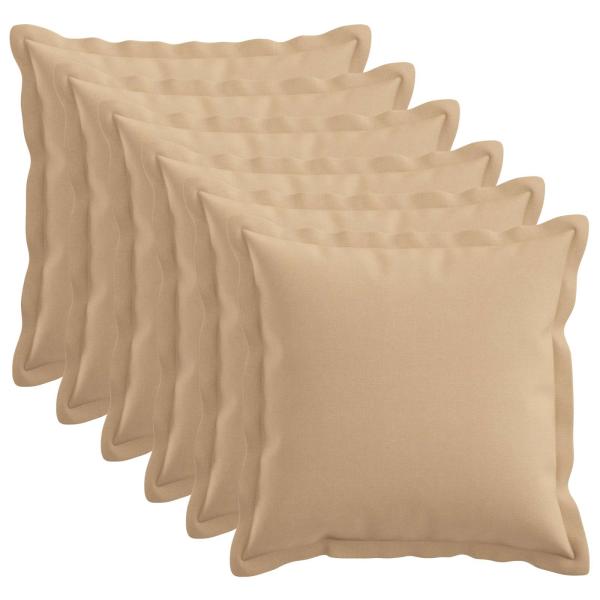 Kissen 6 stk. HOUTEN Creme 45 x 45 cm Kunstleinen