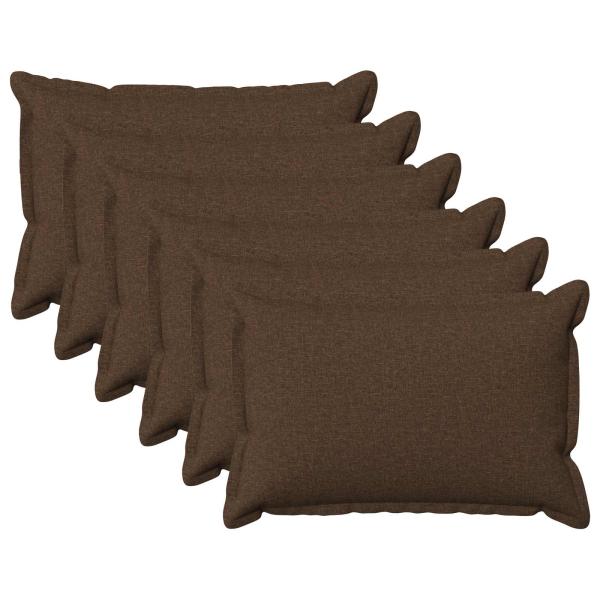 ARDEBO.de - Kissen 6 stk. HOUTEN Braun 30 x 50 cm Kunstleinen